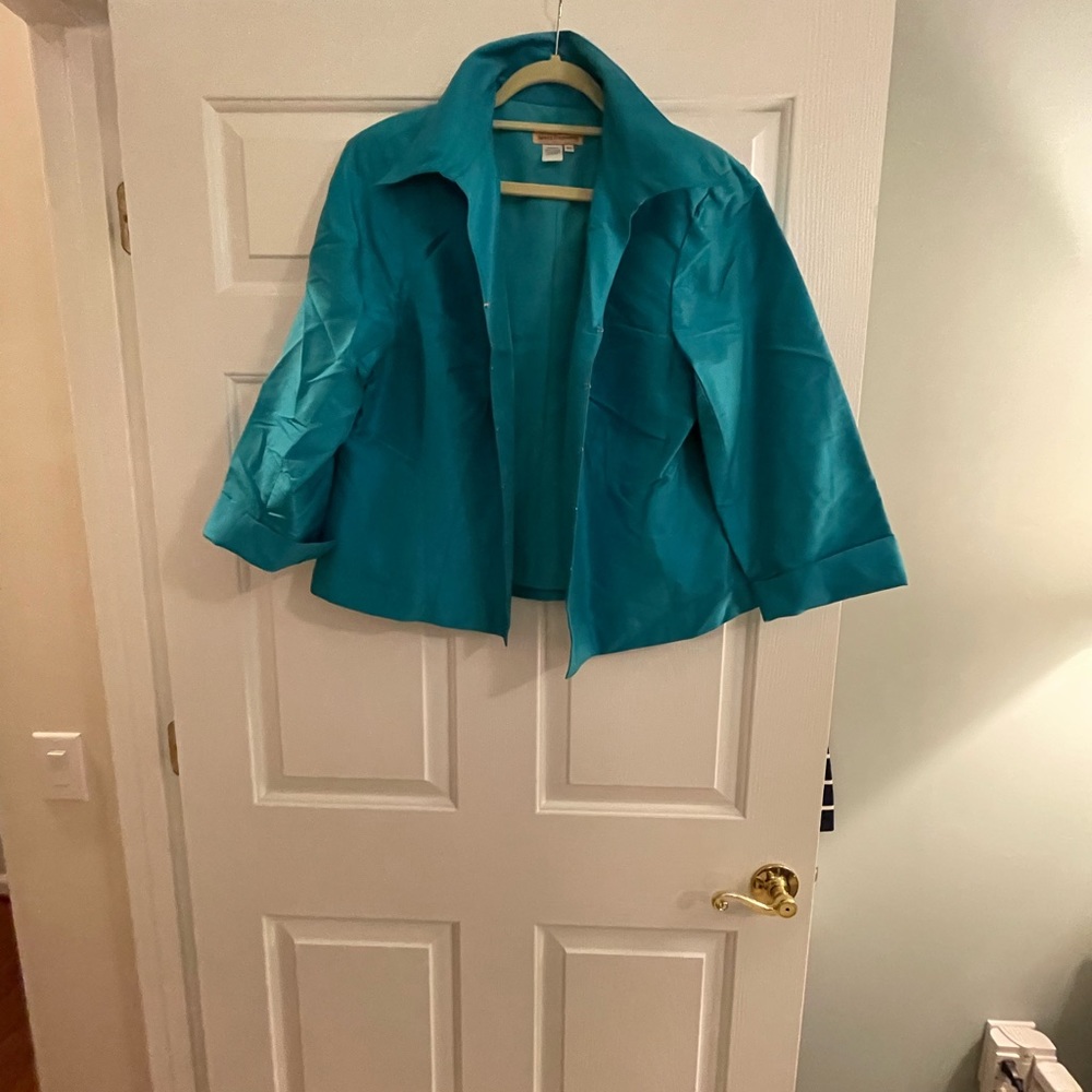 Patrick Christopher Size 16w 100% Silk Blazer Ful… - image 2